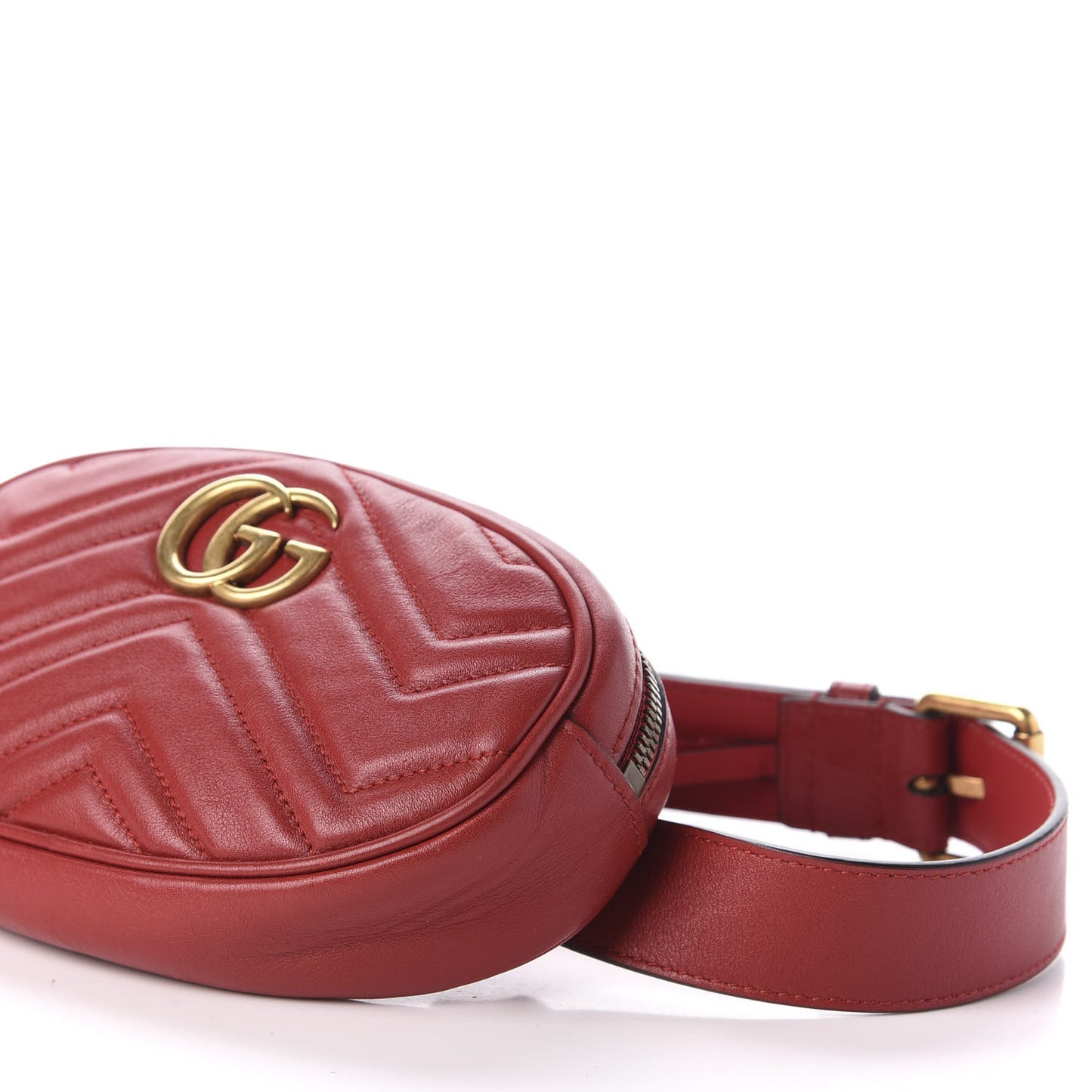 Calfskin Matelasse GG Marmont Belt Bag 75 30 Hibiscus Red