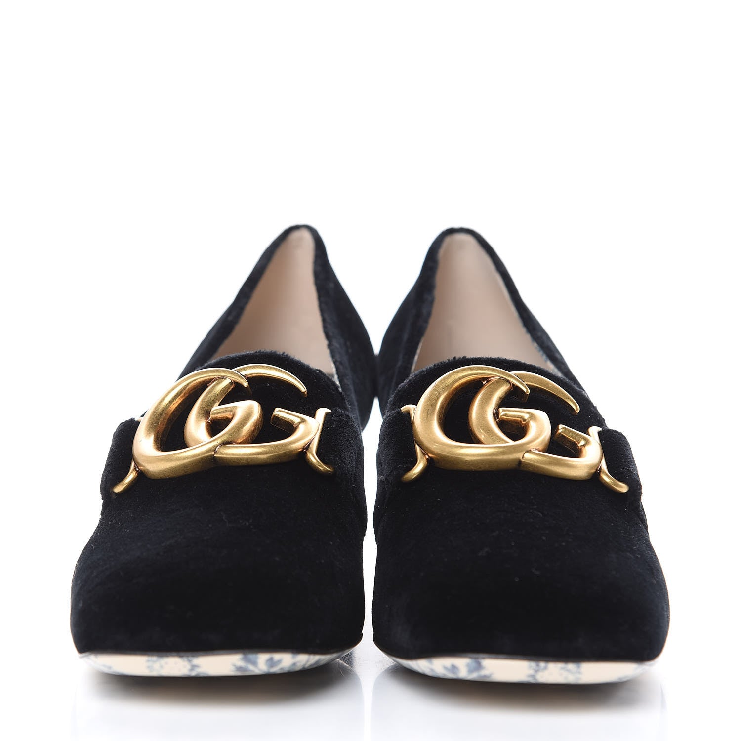Gucci Softy Velvet GG Victoire 55mm Loafer Pumps 38.5 Black 2 of 8