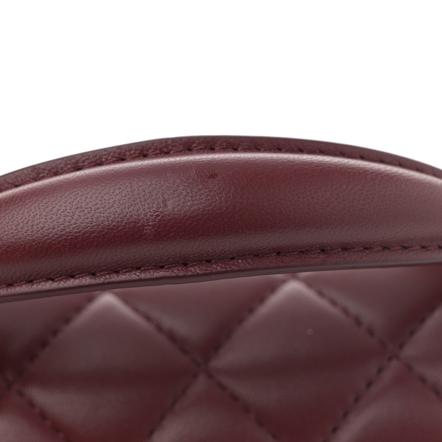 Chanel Lambskin Quilted Mini Top Handle Rectangular Flap Burgundy 20 of 23