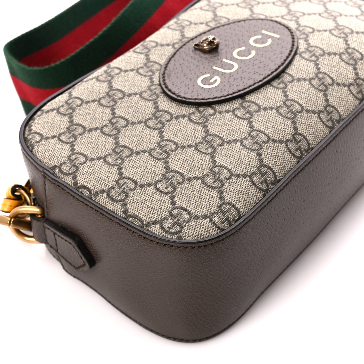 Gucci GG Supreme Monogram Web Neo Vintage Shoulder Bag Beige New Acero Crop 10 of 11