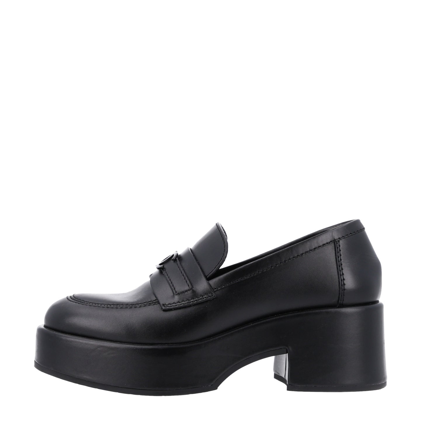 Calfskin CC Platform Loafers 36.5 Black