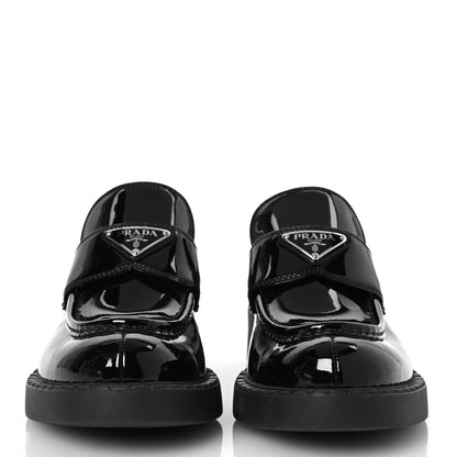 Prada Vernice Triangle 50mm Loafers 41 Black 2 of 11