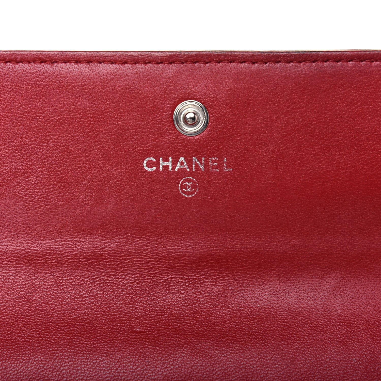 Chanel Lambskin Camellia Embossed Flap Wallet Red 6 of 21