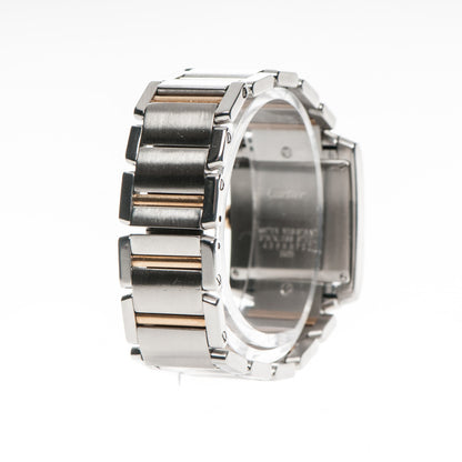 Cartier Stainless Steel 18K Yellow Gold 25mm Tank Francaise Quartz Watch 3 of 7