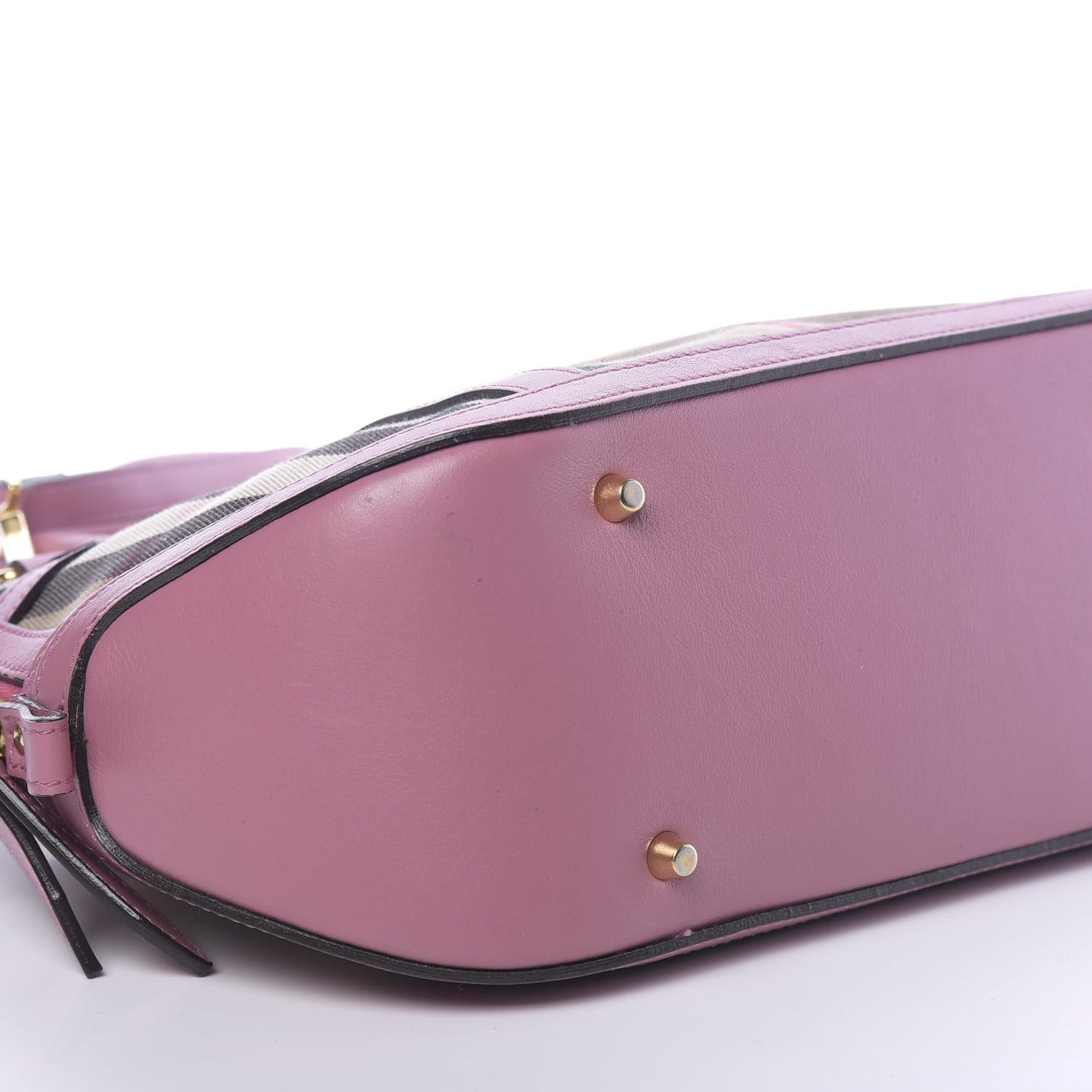 Bridle Calfskin House Check Small Orchard Bowling Bag Pink