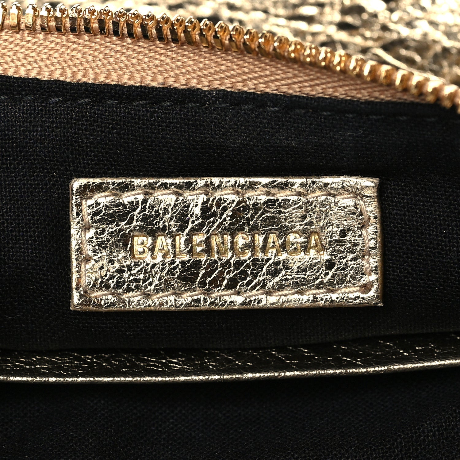 Balenciaga Metallic Arena Agneau Crystal Le Cagole Mini Purse With Chain Light Gold 6 of 10
