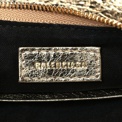 Balenciaga Metallic Arena Agneau Crystal Le Cagole Mini Purse With Chain Light Gold 6 of 10