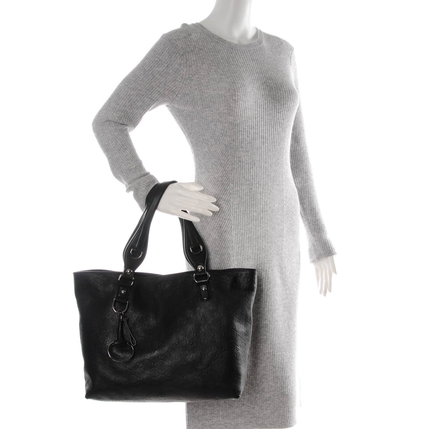 Guccissima Medium Icon Bit Tote Black