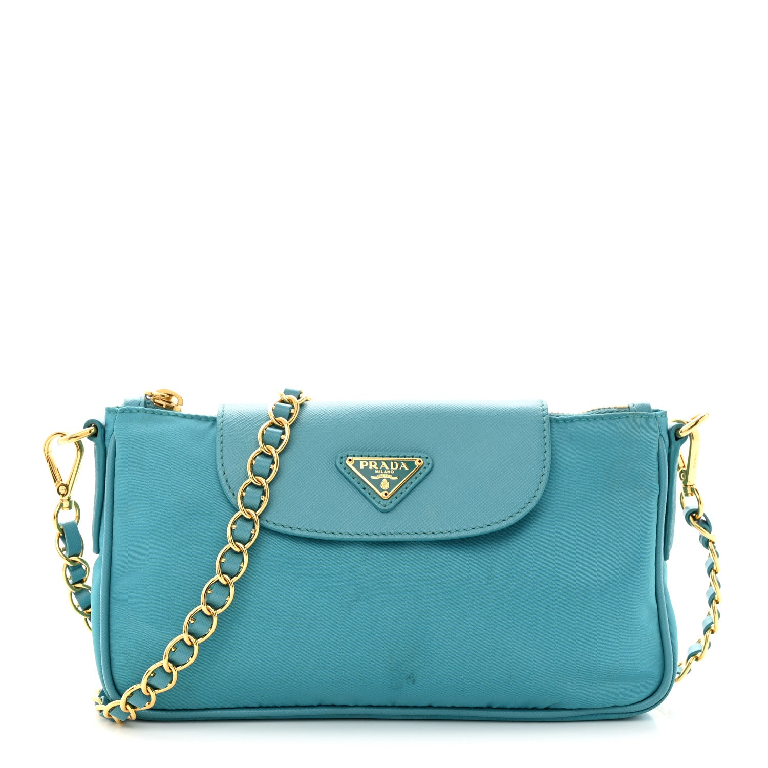 Prada Tessuto Nylon Saffiano Crossbody Bag Turchese 1 of 12