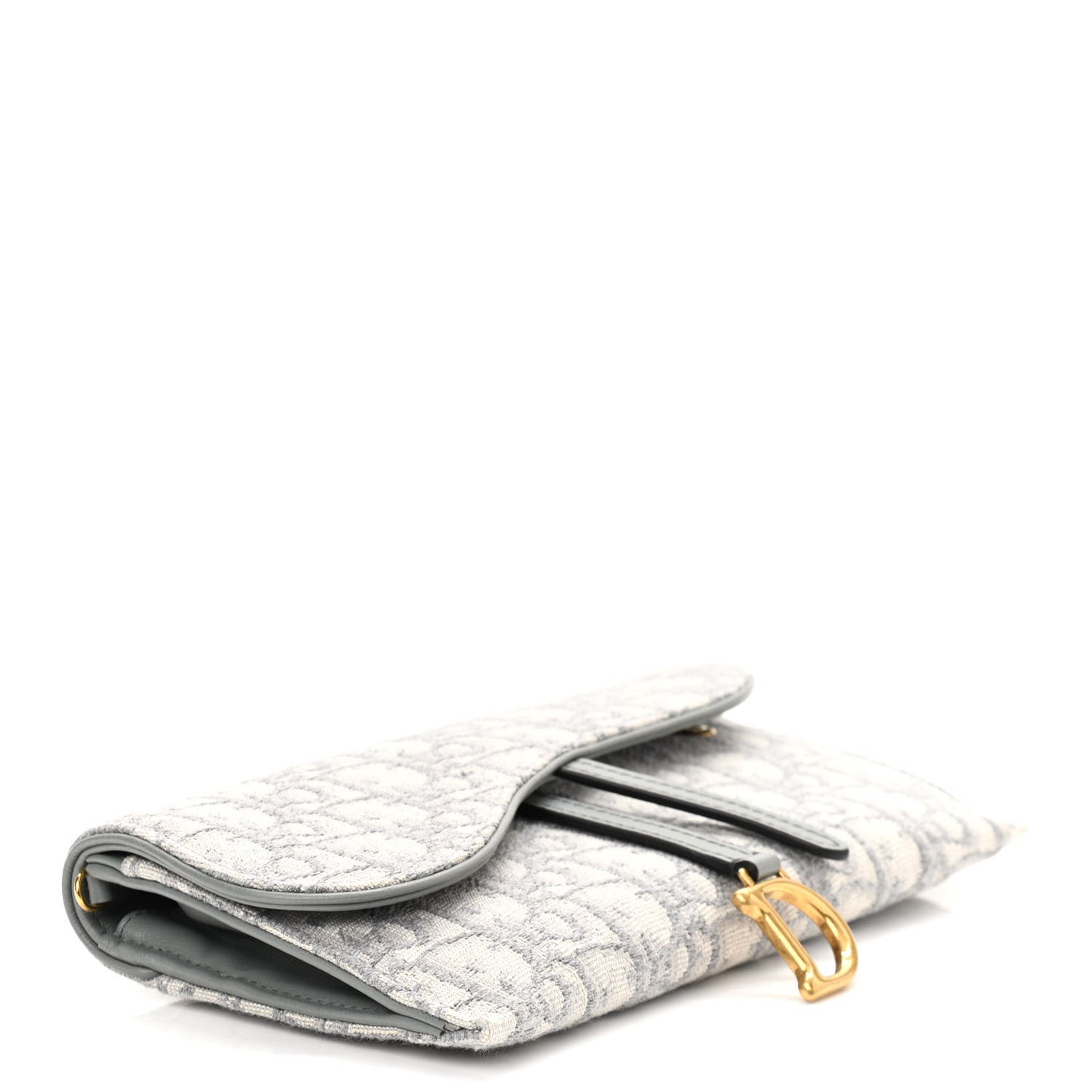 Oblique Saddle Chain Long Wallet Grey