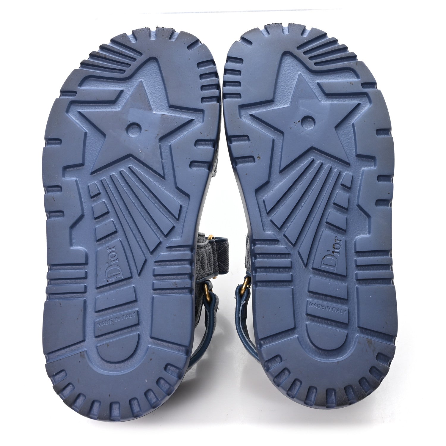 Christian Dior Denim Cannage Embroidered Dioract Sandals 35 Blue