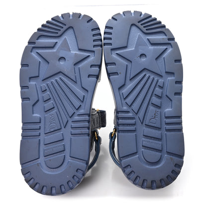 Christian Dior Denim Cannage Embroidered Dioract Sandals 35 Blue 6 of 10