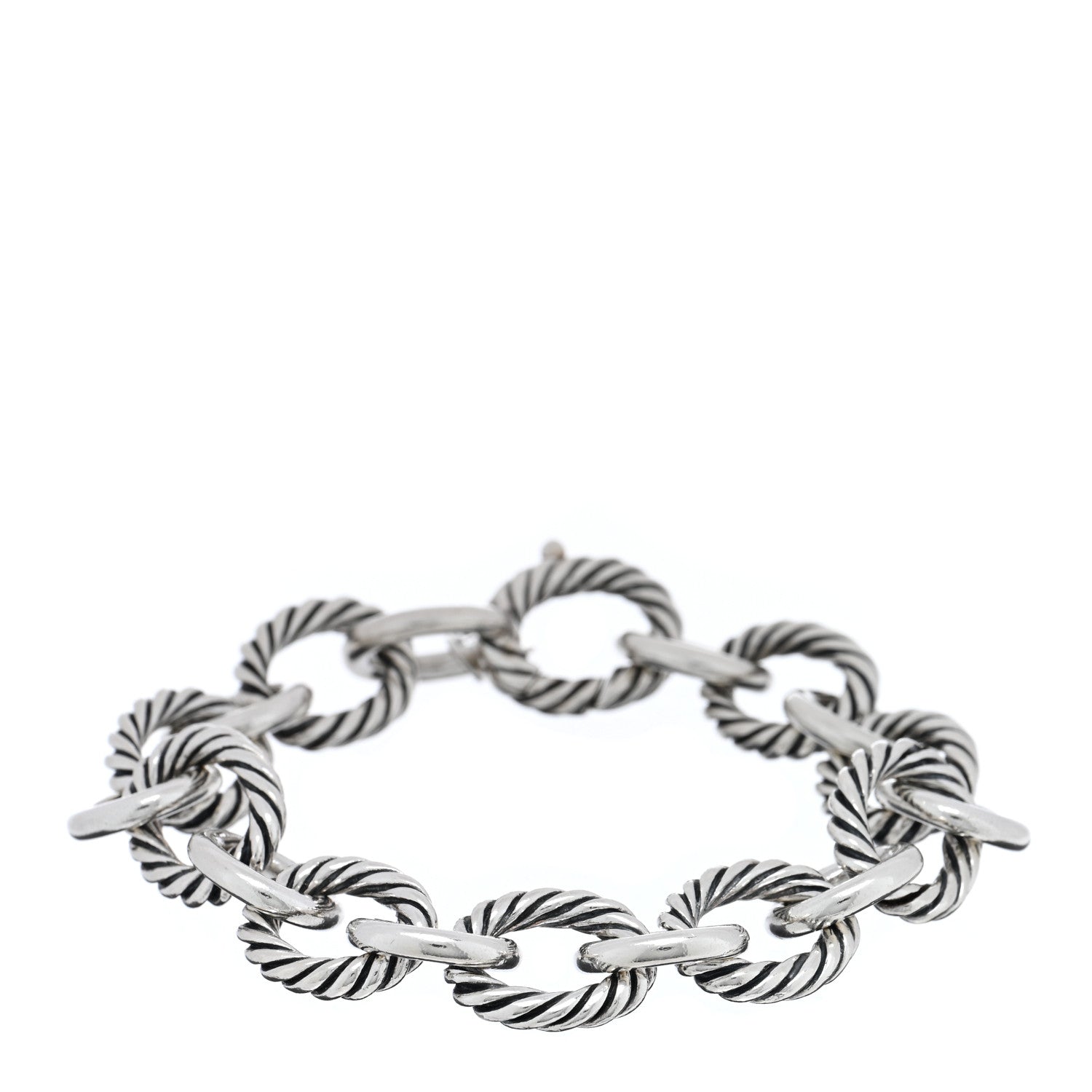 David Yurman Sterling Silver 12mm Large Oval Link Bracelet 1 of 3