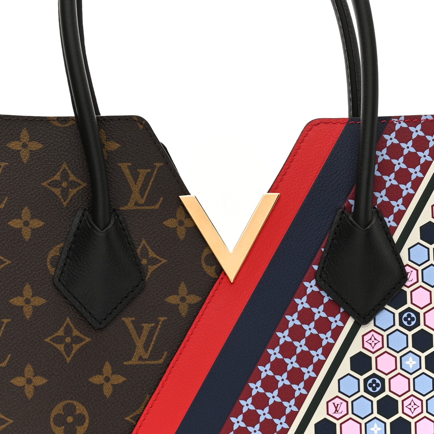 Calfskin Monogram Kimono Tote MM Rouge Navy