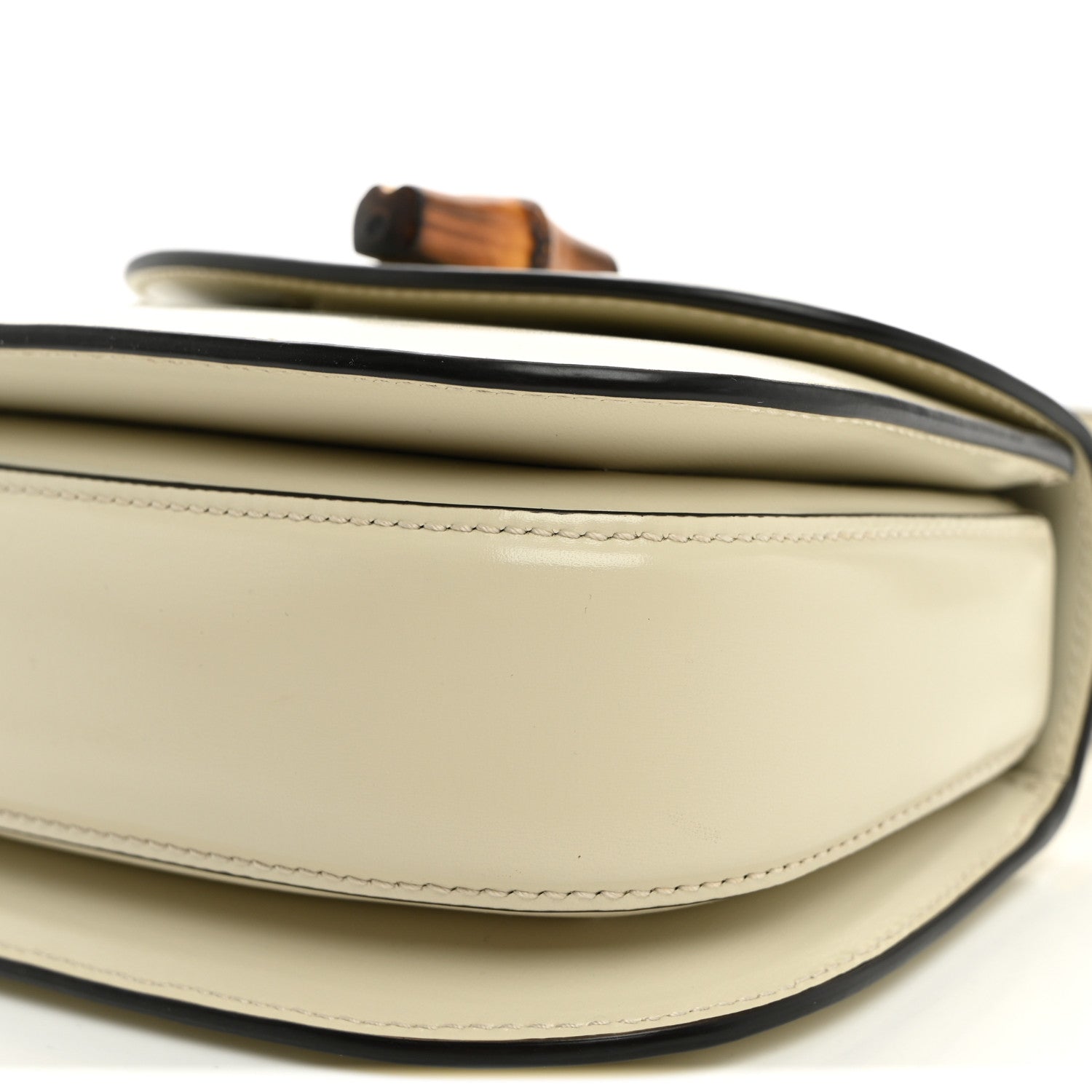 Gucci Boarded Dyana Lux Calfskin Web Mini Bamboo 1947 Top Handle Bag Mystic White 9 of 10