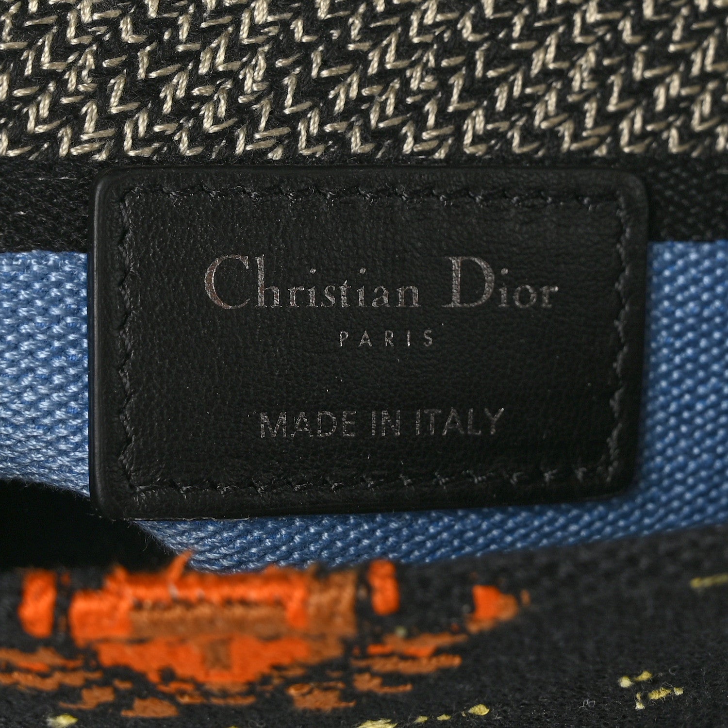 Christian Dior Canvas Pixel Zodiac Embroidered Medium Lady D-Lite