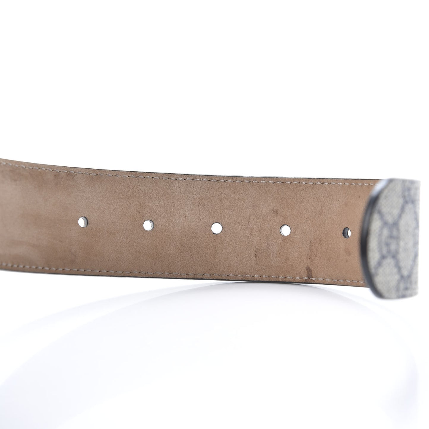 GG Supreme Monogram Interlocking G 37mm Belt 85 34 Beige Blue
