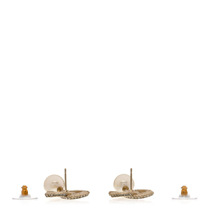 Chanel Crystal Pearl CC Drop Earrings Gold 3 of 5