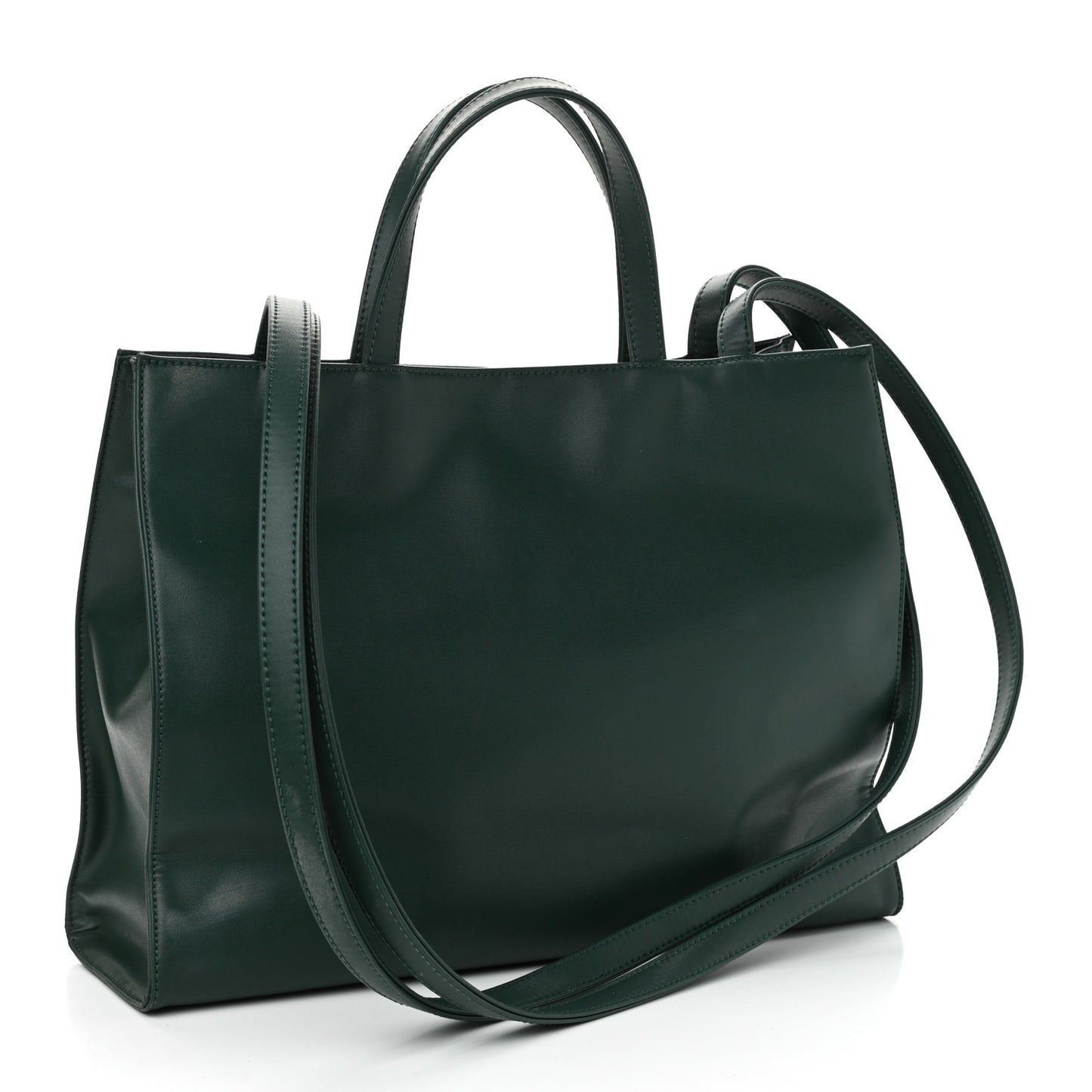 Vegan Leather Medium Shopping Bag Dark Olive