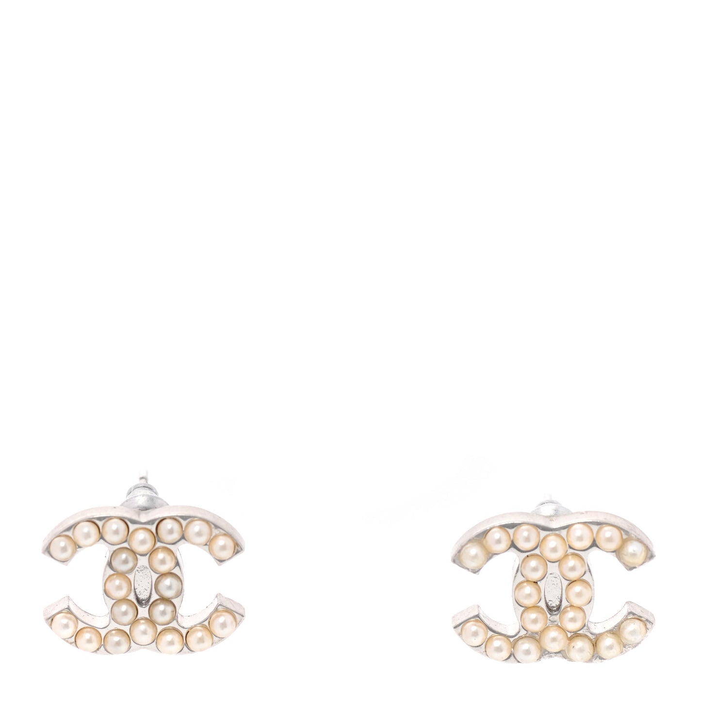 Pearl CC Earrings Silver