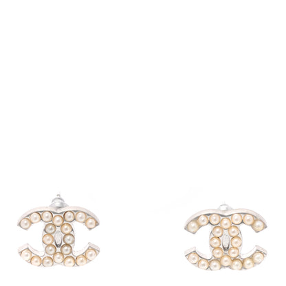 Chanel Pearl CC Earrings Silver 1 of 4