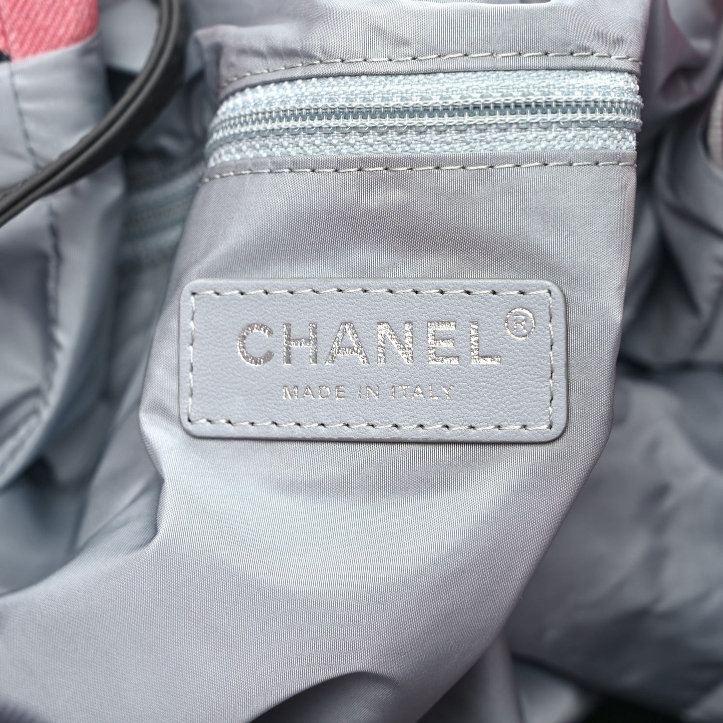 Canvas Printed Airline Drawstring Bag Pink
