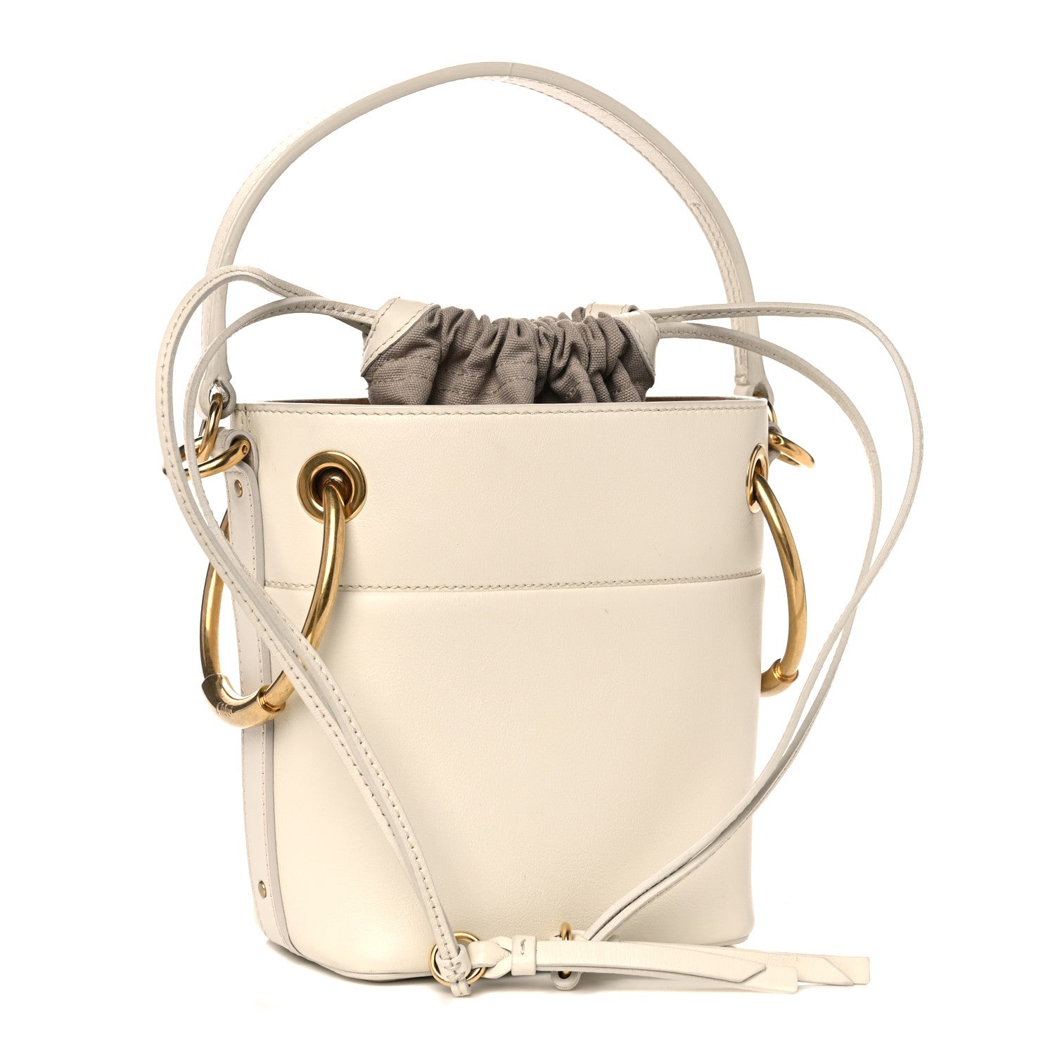 Chloe Smooth Calfskin Mini Roy Bucket Bag Natural White 3 of 12