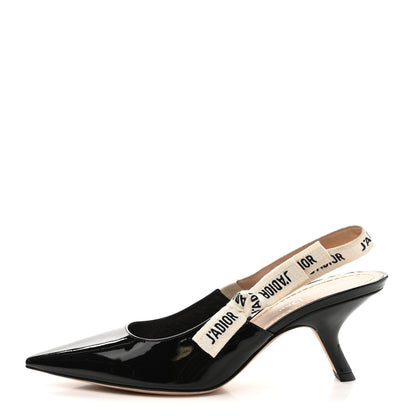 Christian Dior Patent Ribbon J'Adior Slingback 65mm Pumps 39.5 Black 1 of 9