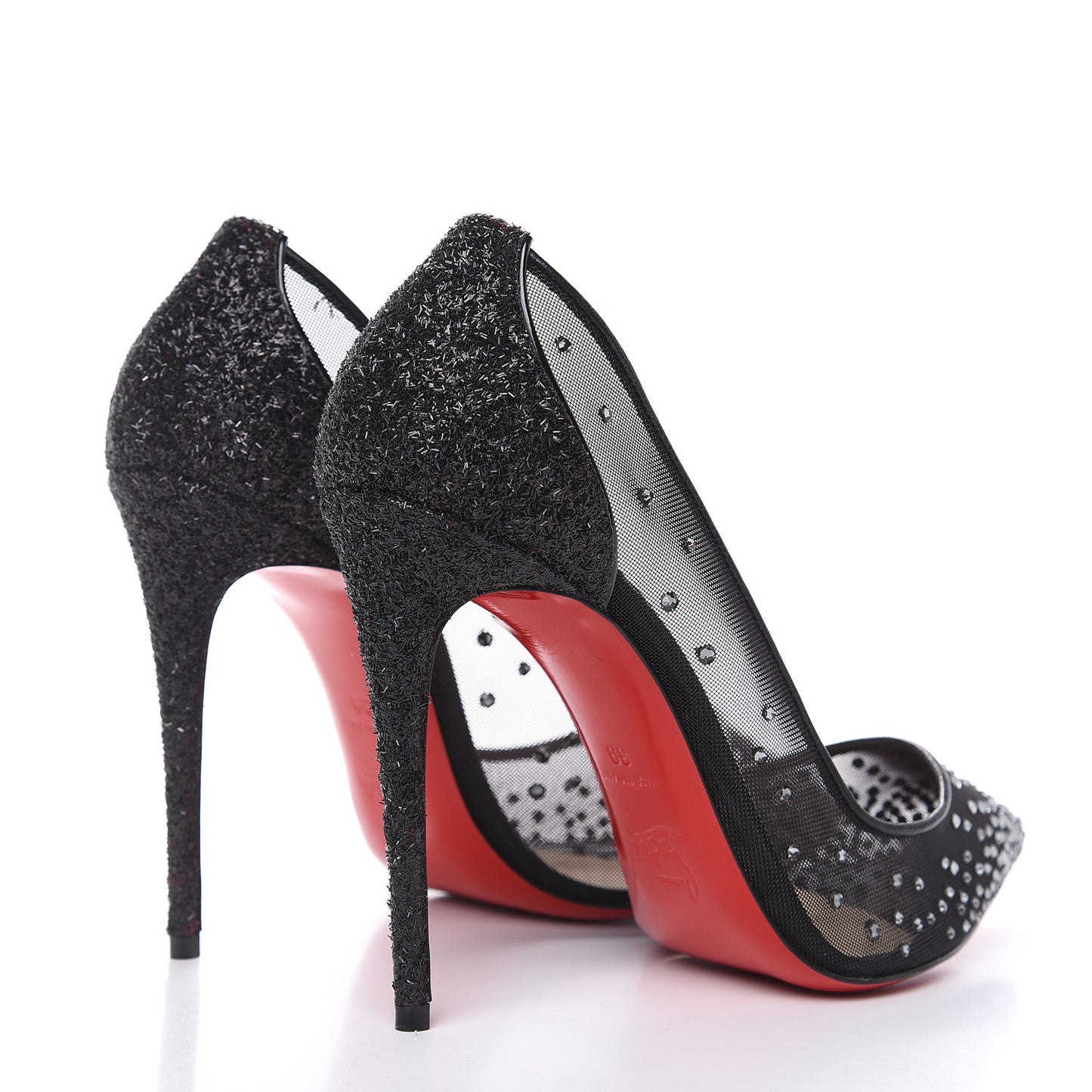 Rete Glitter Mini Specchio Strass Follies 100 Pumps 39 Black