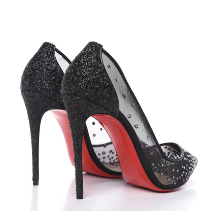 Christian Louboutin Rete Glitter Mini Specchio Strass Follies 100 Pumps 39 Black 4 of 10