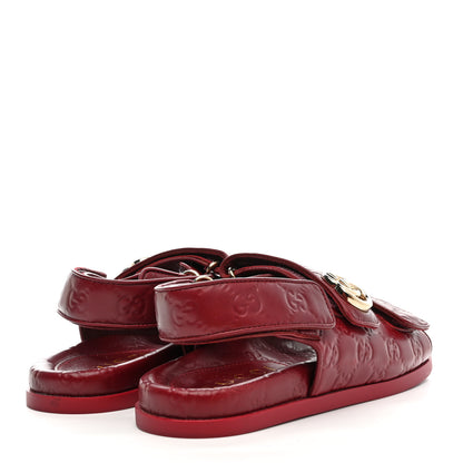 Gucci Guccissima GG Embossed Womens Sandals 36 Rosso Ancora 5 of 10