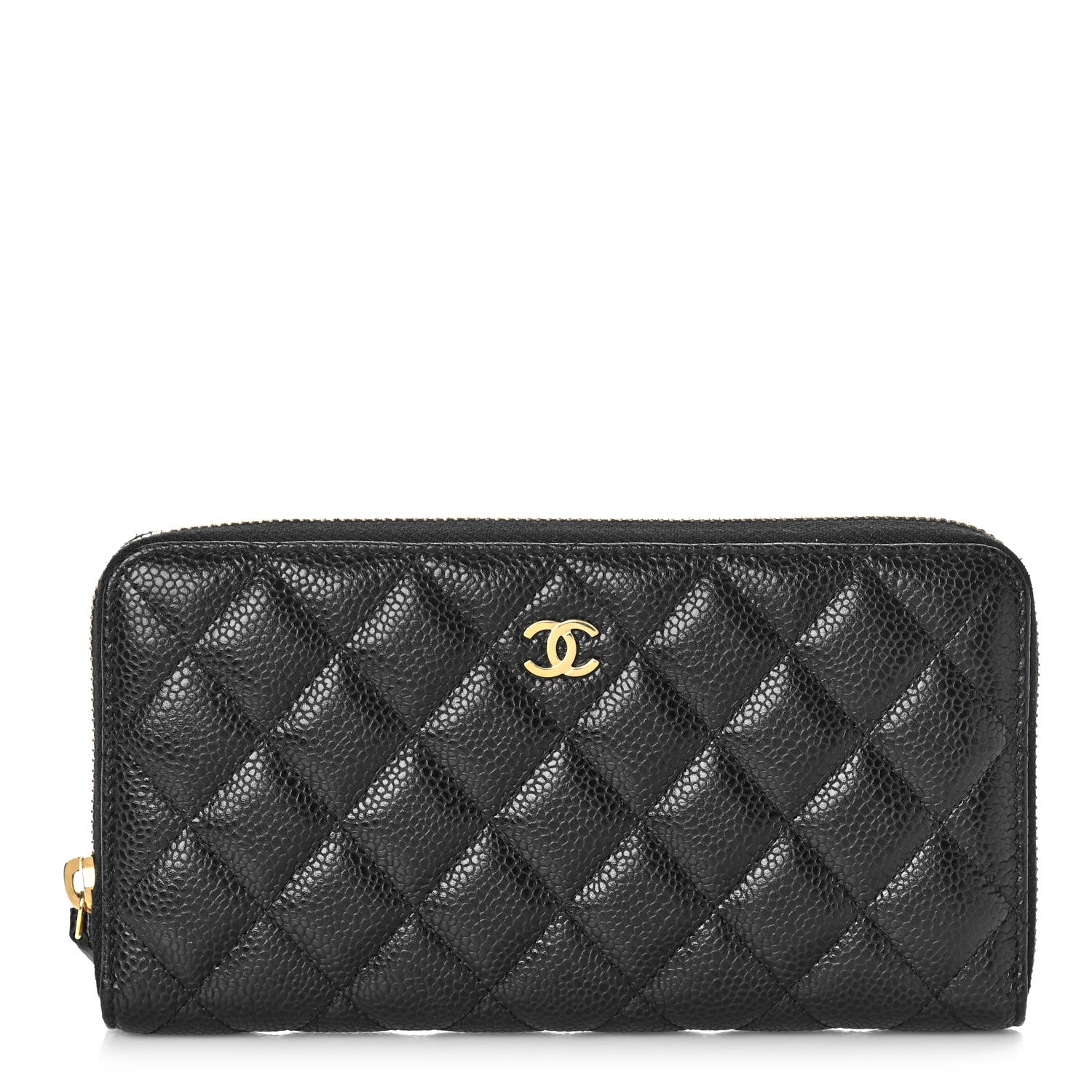 Chanel Caviar Quilted Large Gusset Zip Around Wallet Black 1 of 11