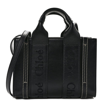 Chloe Calfskin Mini Woody Ribbon Tote Black 1 of 10