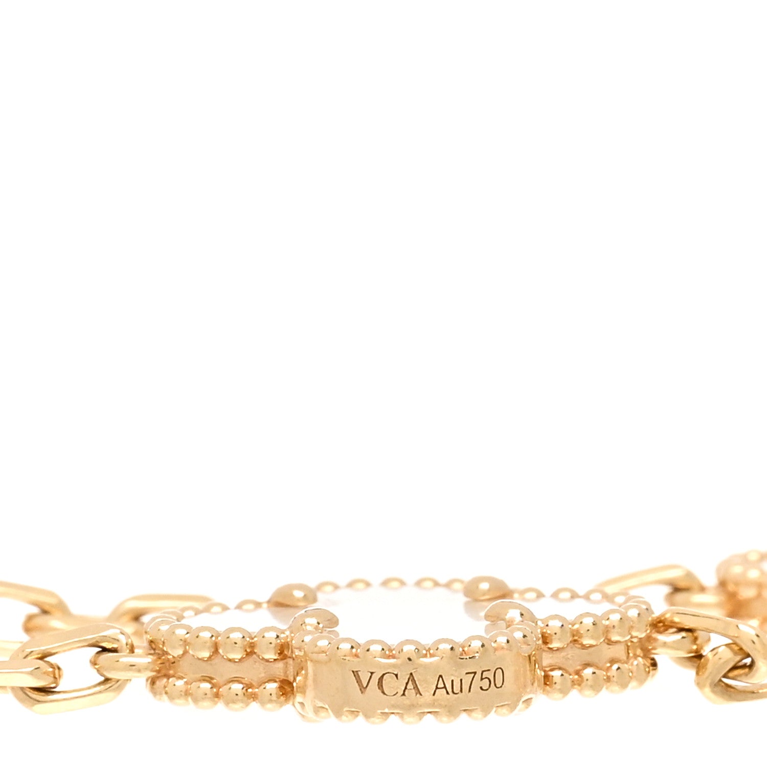 Van Cleef & Arpels 18K Yellow Gold Mother of Pearl 5 Motifs Vintage Alhambra Bracelet 3 of 5