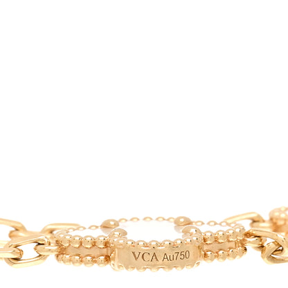Van Cleef & Arpels 18K Yellow Gold Mother of Pearl 5 Motifs Vintage Alhambra Bracelet 3 of 5