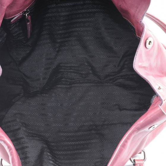 Prada Leather Easy Foldover Pushlock Satchel Purple 5 of 8