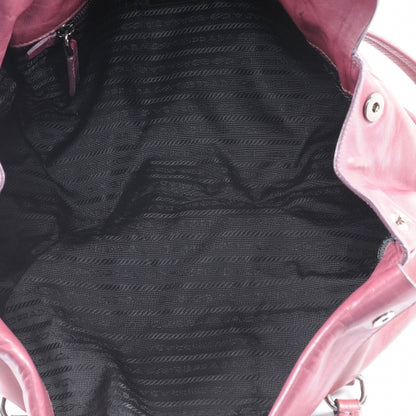 Prada Leather Easy Foldover Pushlock Satchel Purple 5 of 8