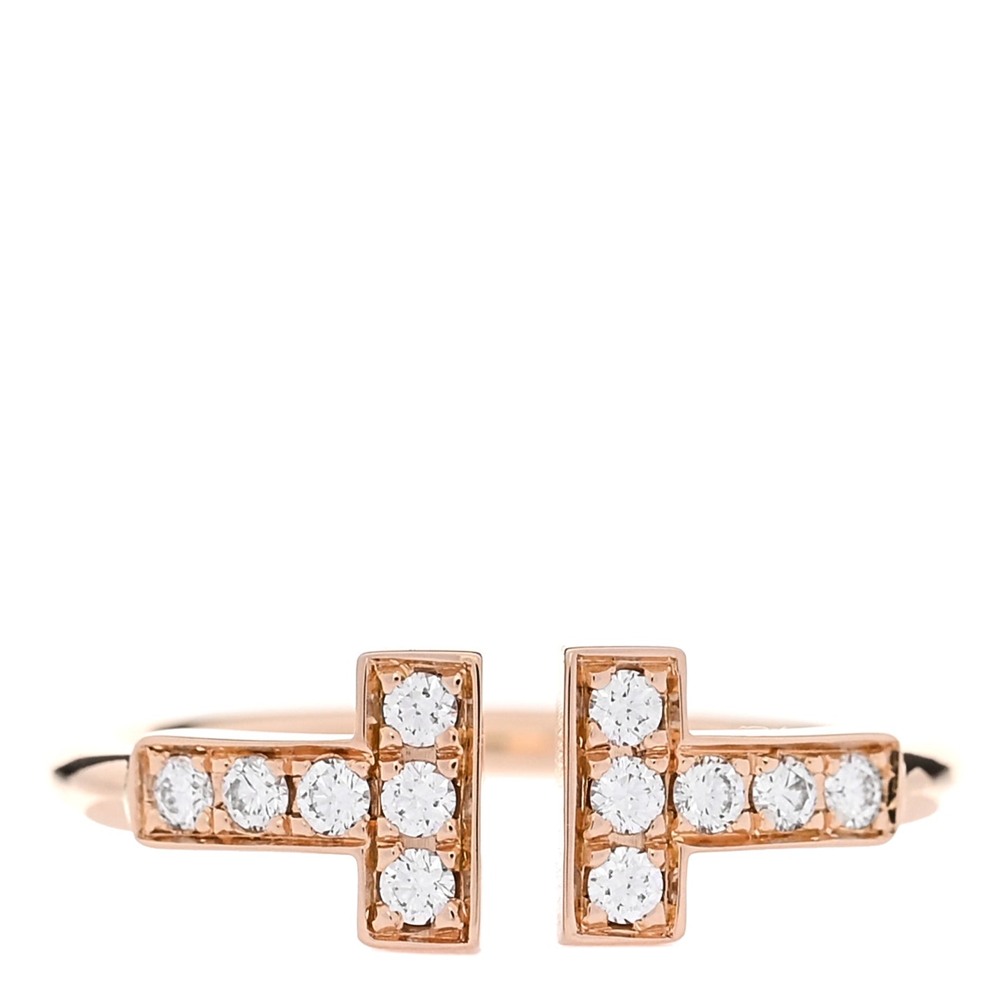 18K Rose Gold Diamond T Wire Ring 47 4