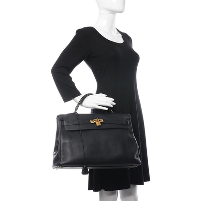 Hermes Taurillon Clemence Kelly 40 Black 2 of 35