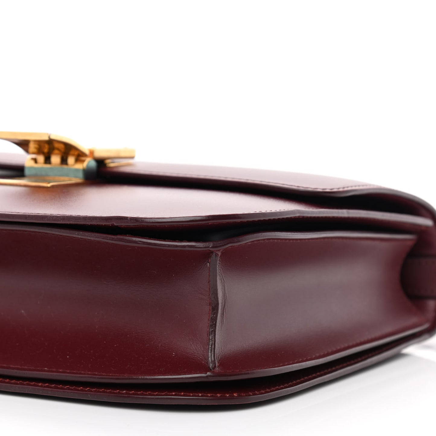 Box Calfskin Medium Classic Box Flap Bag Burgundy