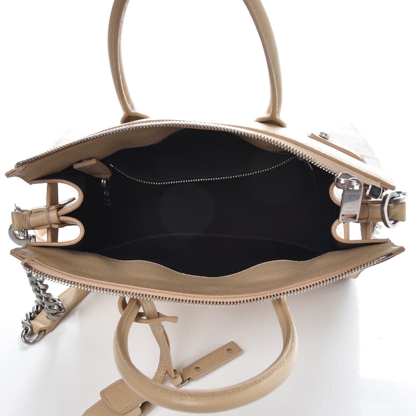 Grained Calfskin Baby Souple Sac De Jour Dark Beige