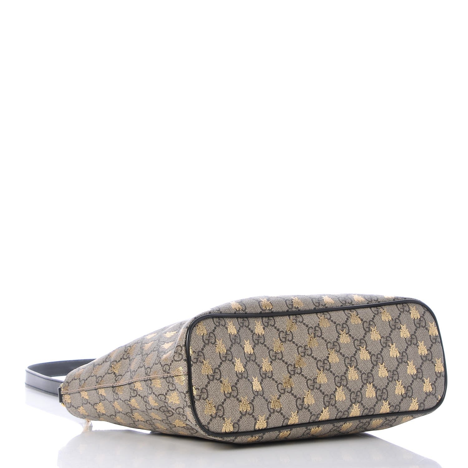 Gucci Soft GG Supreme Monogram Bees Small Crossbody Tote Beige Oro Black 4 of 8