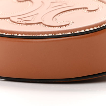 Celine Smooth Calfskin Cuir Small Triomphe Oval Crossbody Purse Tan 10 of 12