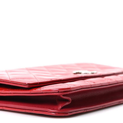 Chanel Patent Quilted Brilliant Wallet On Chain WOC Red 9 of 10