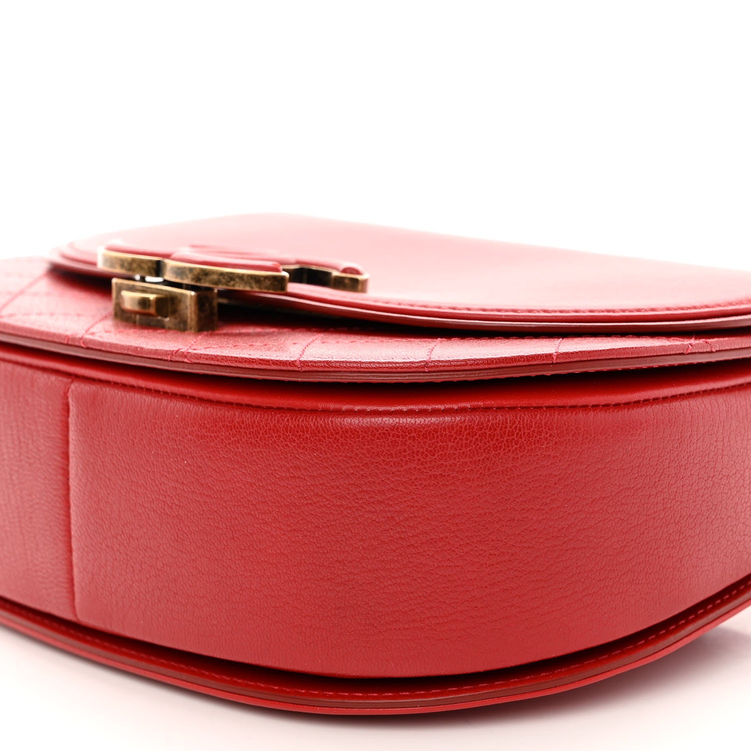 Chanel Shiny Calfskin Goatskin Quilted Small Coco Curve Messenger Flap Red 10 of 11