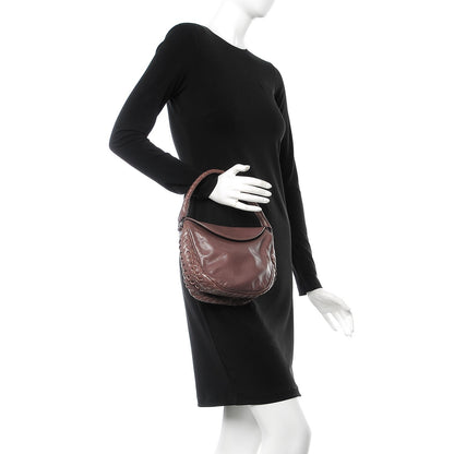 Bottega Veneta Patent Goatskin Intrecciato Hobo Purple 2 of 11