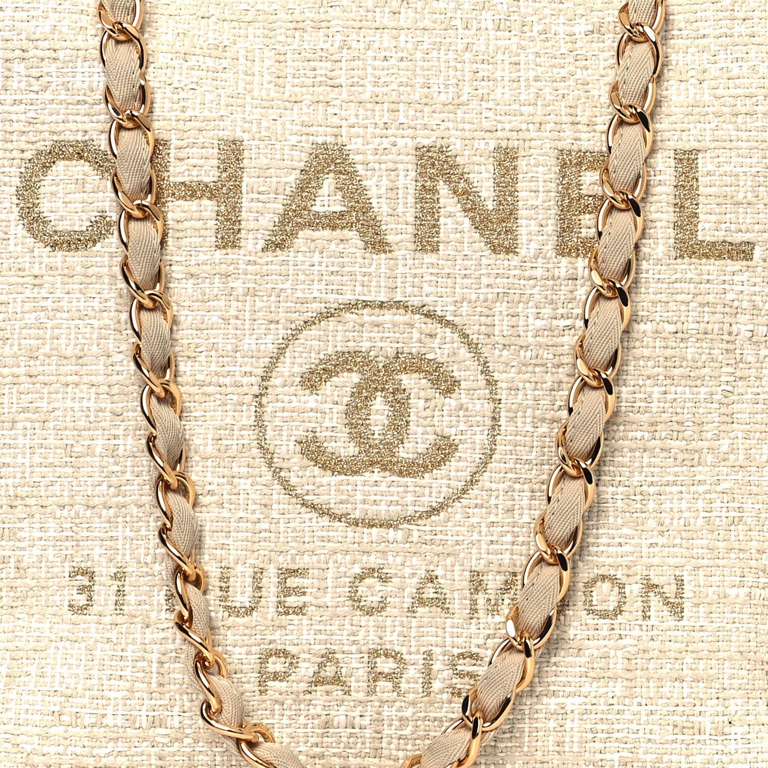 Chanel Canvas Large Deauville Tote Light Beige 8 of 13