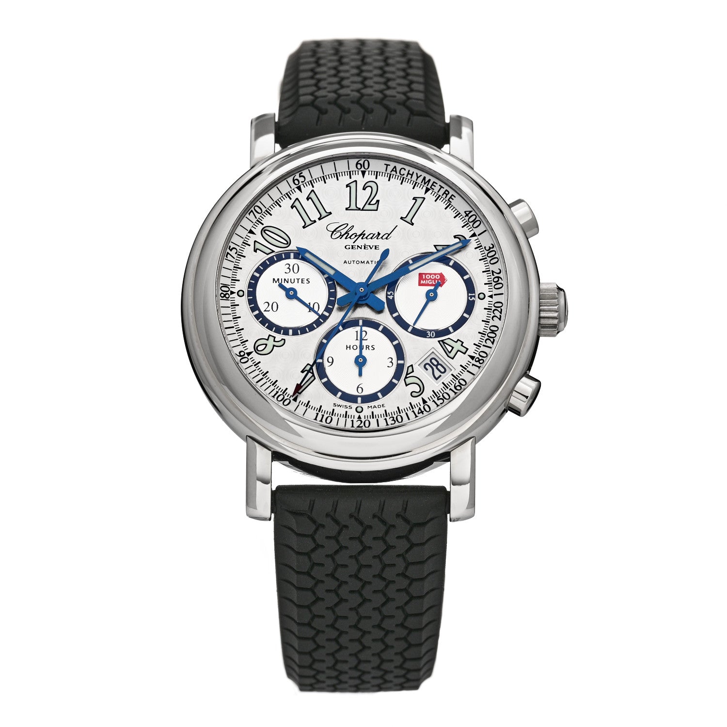 Chopard Stainless Steel Rubber 39mm Mille Miglia Chronograph Automatic Watch Silver 1 of 4