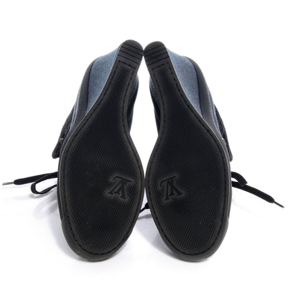 Louis Vuitton Suede Batignolles Wedges 36.5 Black 4 of 7