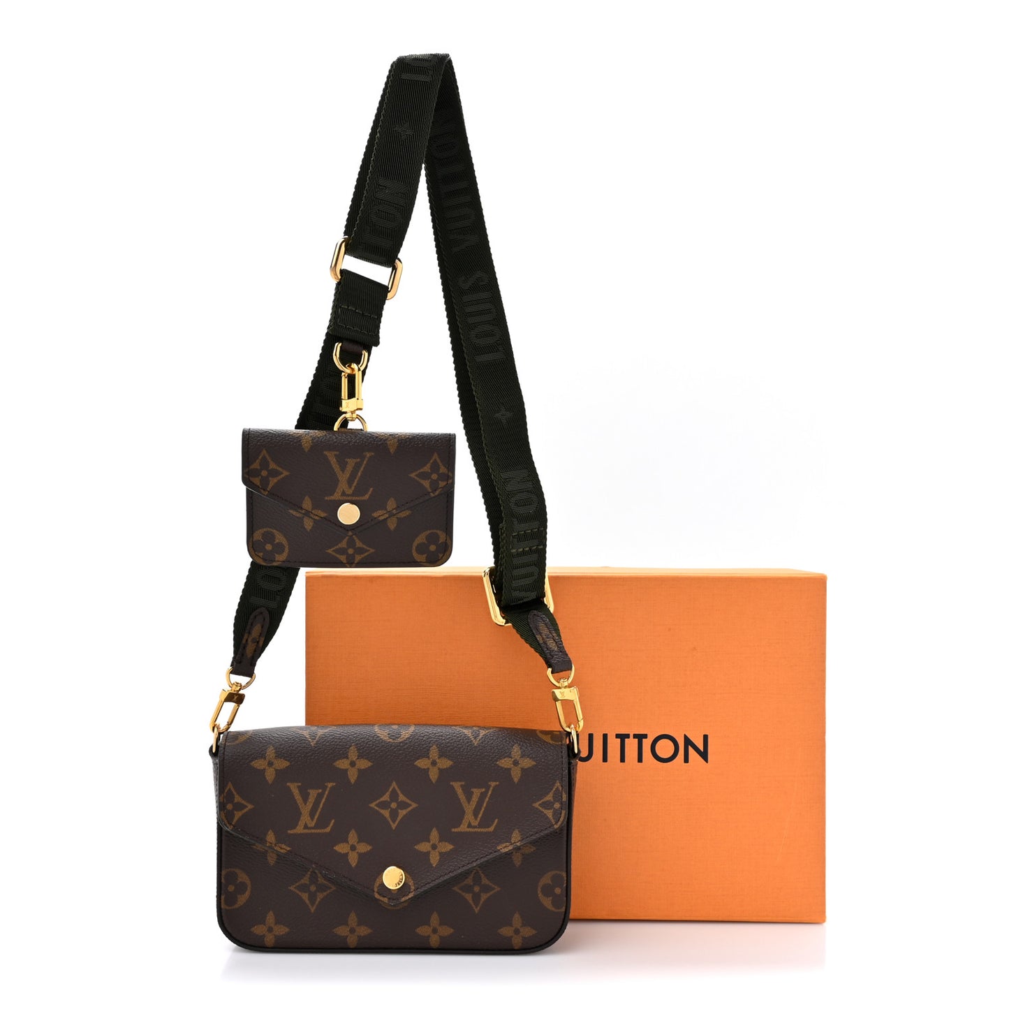 Monogram Felicie Strap & Go Kaki